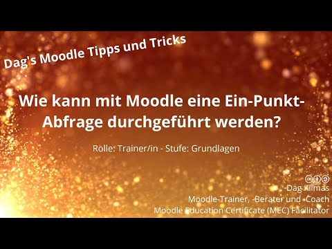 Wie kann mit Moodle eine Ein-Punkt-Abfrage durchgeführt werden? - Moodle 3.8