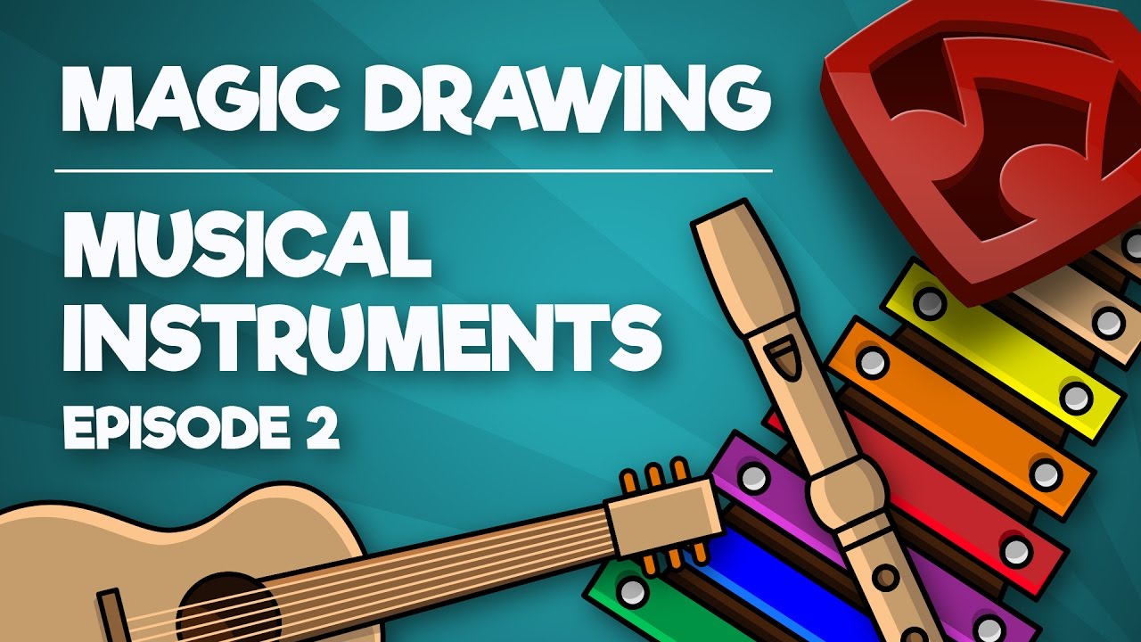 Musical Instruments Episode Let's Draw Musical Instruments - Episode 2 | Educational Videos for ...