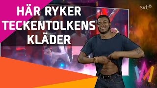 Samir & Viktors teckenspråkstolk tar av sig kläderna i Melodifestivalen 2016