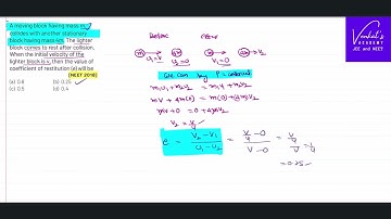 NEET 2018 Finding Coefficient of Restitution in One Dimensional Elastic Collision @IIT-JEEandNEET-VenkatsAcademy