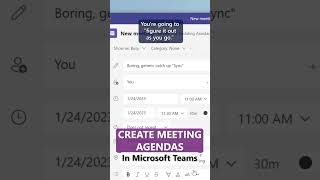 Create Meeting Agendas in Teams! #shorts screenshot 3
