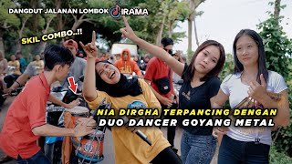 DUO DANCER CANTIK IRAMA DOPANG BIKIN PECAH.!! KERETA MALAM - NIA DIRGHA DANGDUT JALANAN IRAMA DOPANG