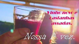 VINHO NOVO E CASTANHAS ASSADAS NO DIA DE SÃO MARTINHO NA NOSSA ALDEIA EM AGROBOM, BRAGANÇA 🇵🇹