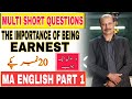 Importance of Being Earnest Drama Short Questions #UOS#sargodhauniversity