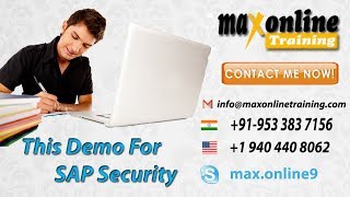 SAP Security Training Videos | SAP Security Demo Video | Max OnlineTraining