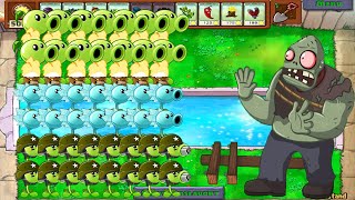 PVZ HACK | Plants Vs Zombies | Mini Game | Peashooter Snow-Pea vs Gatling-Pea Vs 999 Giga-Gargantuar