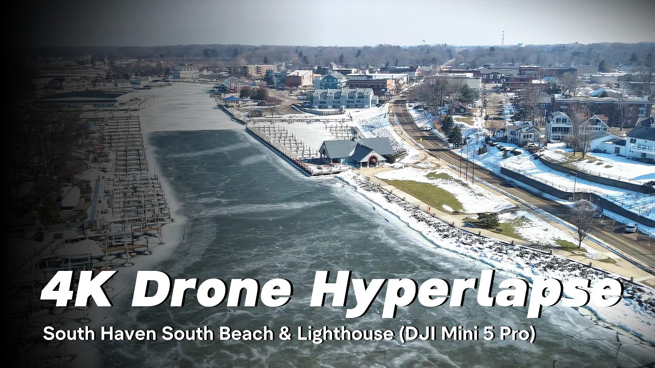 4K Drone Hyperlapse | South Haven South Beach & Lighthouse (DJI Mini 5 Pro)
