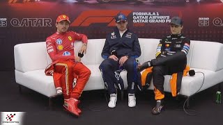 Post Race Press Conference Qatar GP 2024 | Max Verstappen, Oscar Piastri, Charles Leclerc