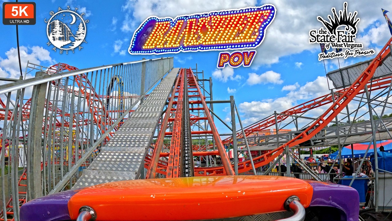 Banshee ( The Block Zone Coaster ) Front Row On Ride POV 5K 60FPS | West Virginia State Fair 