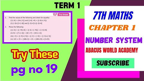 7th maths Term 1,chapter 1 Number system Try these pg no19#7thstandardmathsterm1 #AbacusWorldAcademy