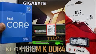 intel Core i5 12400 GIGABYTE H610M K DDR4 Kingston NV2 SSD Simple Computer Build