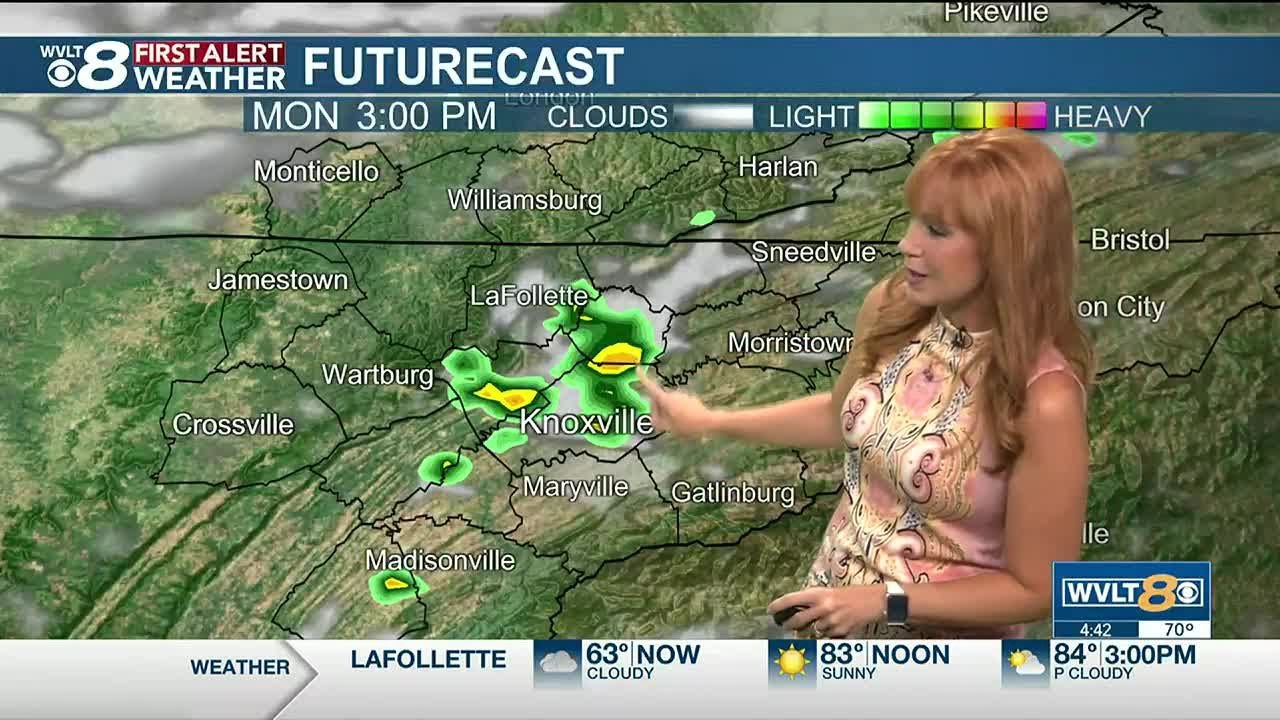 Warm start to the week with spotty storms for now - YouTube
