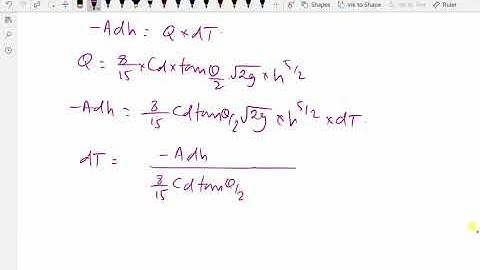 Fluid mechanic: - ( Time required to empty a reservoir by triangular notch or weir) - 123.