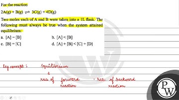 For the reaction \( 2 \mathrm{~A}(\mathrm{~g})+\mathrm{B}(\mathrm{g}) \rightleftharpoons 3 \math...