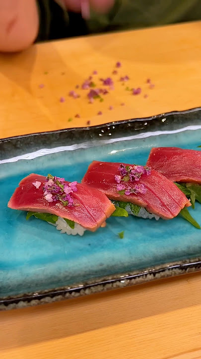 Refreshing Sudachi Soy Tuna Sushi 🍊 #sushi #tuna