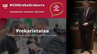 #u30grebaorokorra «Eusko Jaurlaritzak ez du grebara baterako arrazoirik ikusten»