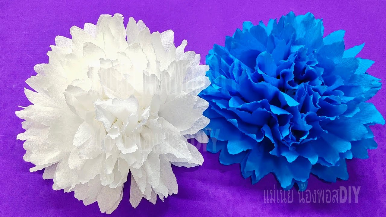 Как сделать бумажные цветы #бумажные цветы из крепированной бумаги/Mae Noey Nong Post DIY
