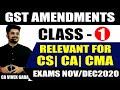 AMENDMENT CLASS - 1 | GST | NOV/DEC 2020 | CS/CA/CMA | CA VIVEK GABA | NOTES ON TELEGRAM CHANNEL.