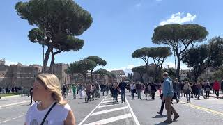 Walking in Rome (From Via dei Fori Imperiali to the Colosseum) 9 Apr 2023 [4K HDR]