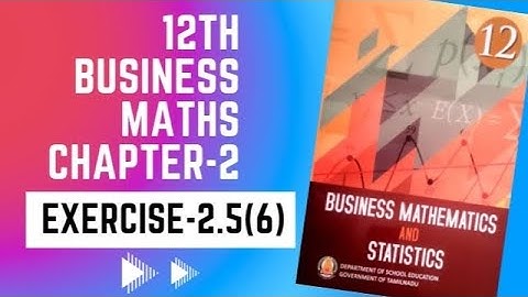 Integral Calculas [I] 12th Business maths Chapter -2 Exercise-2.5 (6) | Maths Scoop |