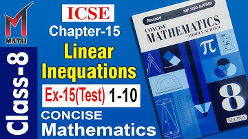 Class-8 I Cha-15 I Linear Inequation I ICSE I Selina Concise Math I Ex-15(Test Yourself)_1-10