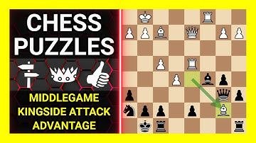 Chess Puzzles to Practice. Themes: Middlegame, Kingside attack, Advantage. Learn Chess