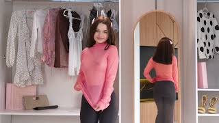[4K]Fully Transparent Haul 2024 | See Through Clothes With Olya | Rose Transparent Sweater