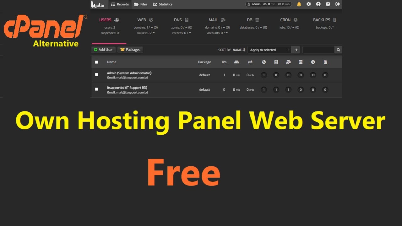 How to Create your Own Hosting Panel Web Server for Free