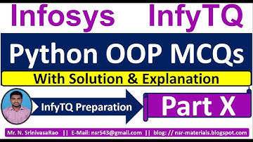 Python OOP MCQs | InfyTQ 2023 Python MCQs Preparation | Python MCQs Solution & Explanation | Part-10