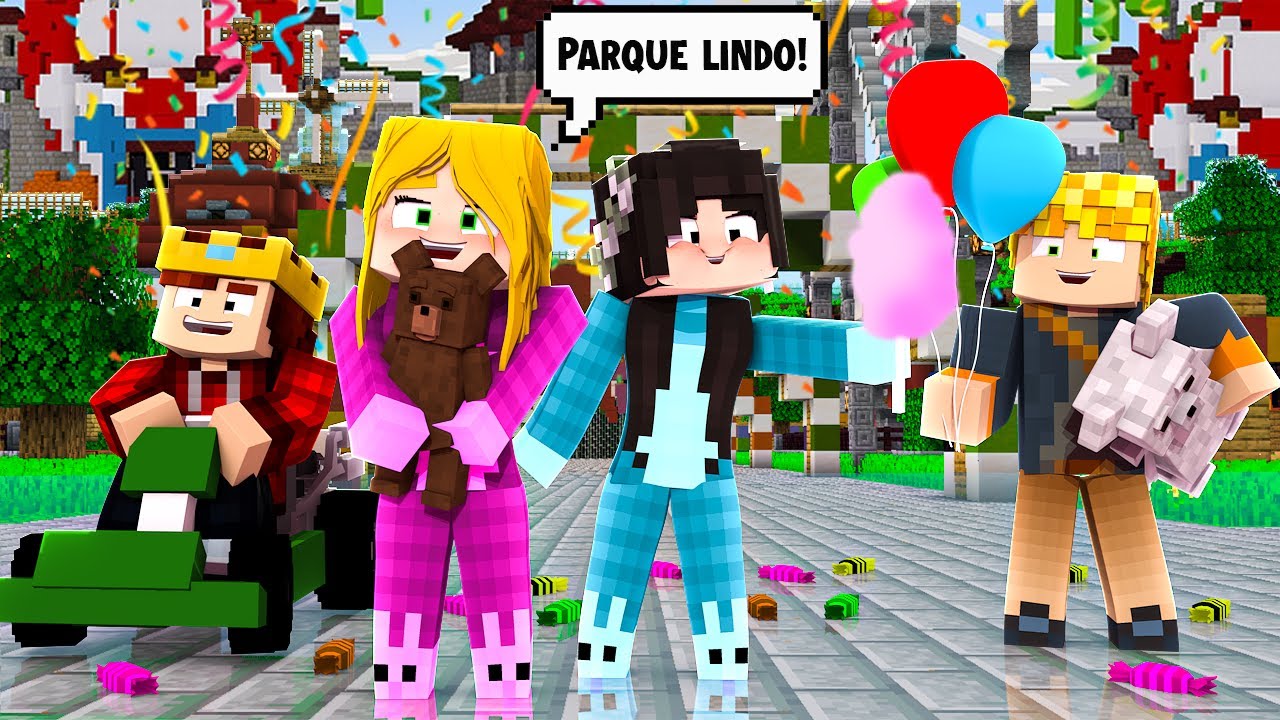 24 HORAS DENTRO DO NOVO PARQUE DE DIVERSÃO DO LOPERS E RAFAEL NO MINECRAFT! 🎡 YouTube