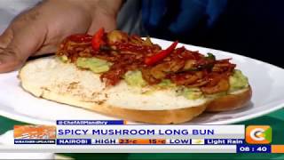 Power Breakfast: Spicy mushroom long bun