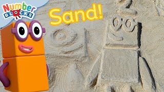 summer beach play and number sandcastles make 1 2 3 and 4 learn to count numberblocks