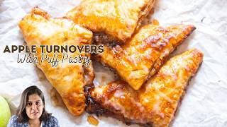 Easiest APPLE TURNOVER made with puff pastry with simple sugar glaze