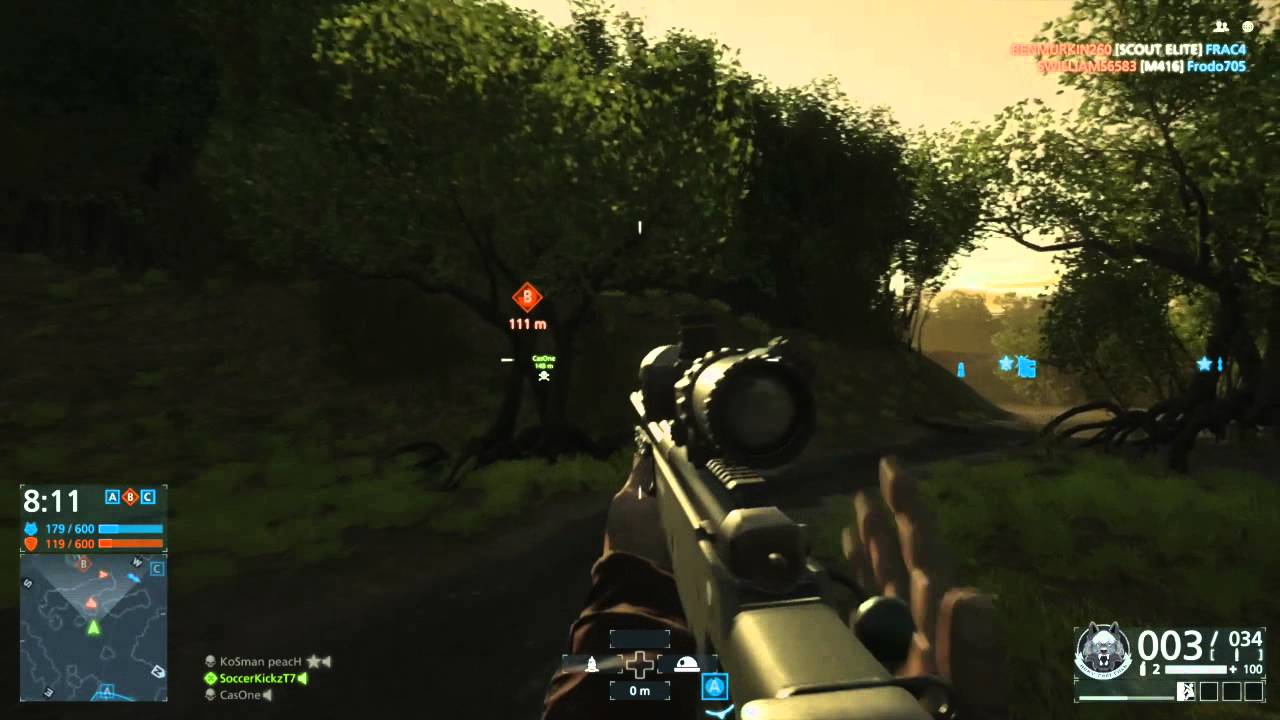 Sniping Using Elite Scout and AWM Sniper in The Map Everglades