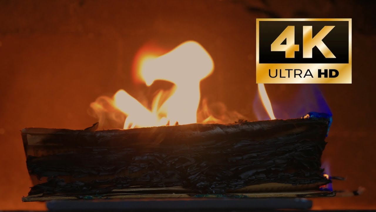 Boat Shape Log(4k Relaxing Fireplace With Crackling Fire Sounds 10 ...