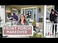 Front Porch Makeover Before And After with Farmhouse Spring Decor