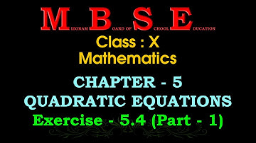 MBSE X Math Chapter 5 Ex 5 4 Part   1