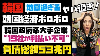 【韓国経済ボロボロ】もうどうすることもできない！韓国政府系大手企業が自力での利払い不可。その負債総額５３兆円。