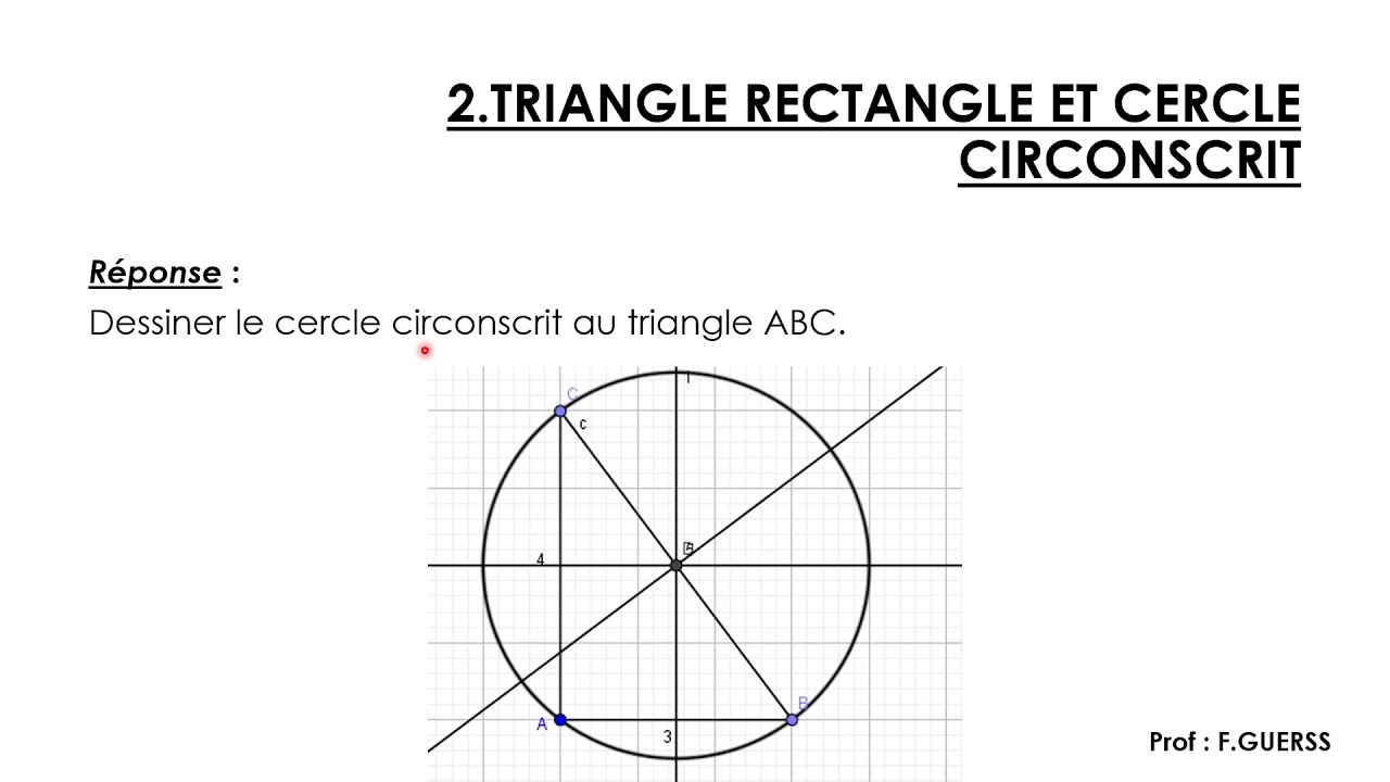 Triangle rectangle et cercle 2 me ann e coll ge th or me pythagore