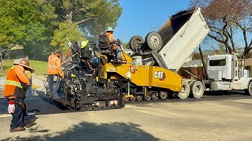ASPHALT PAVING! (Part 2/2) ~ Street Rehabilitation｜Dump Trucks｜Asphalt Paver｜Tandem Roller