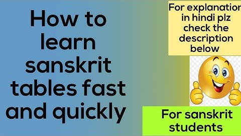 How to learn sanskrit tables quickly | Tips and tricks. | Hoor momin