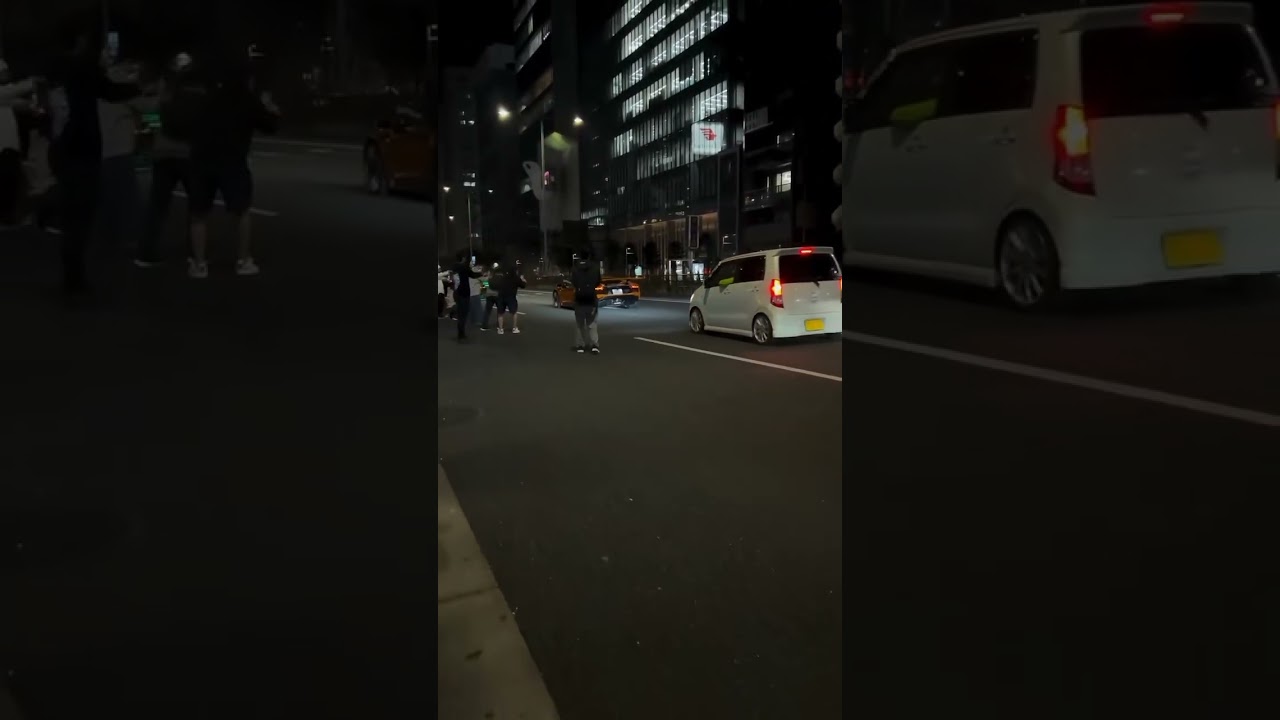 ❤      Custom Gold Lamborghini Aventador SVJ Night Cruise in Tokyo 🏎️🔥 #Shorts