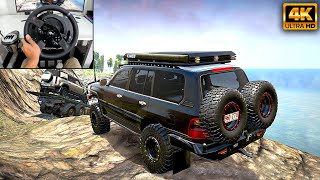 Toyota Land Cruiser 105 | Rescuing a Land Rover Defender | SnowRunner | Thrustmaster T300RS gameplay screenshot 3