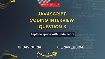 Replace space with underscore | JavaScript interview coding questions | 2023@uidevguide
