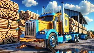 TRUCK GAME ANDROID - Euro Truck Sim: Transporting Cement and Timber - Mobile Gameplay