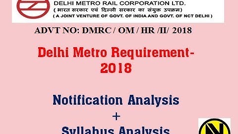 DMRC Recruitment Syllabus/ Exam pattern Online(CBT) 2018
