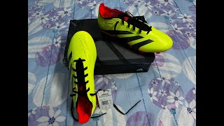 Unboxing Adidas PREDATOR LEAGUE L FG football shoes | Solar Yellow 2 | UK 10 | Adidas India | 4K60