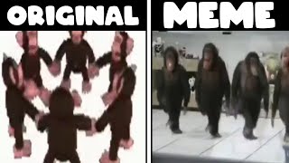 Dancing Monkey Original Vs MeMe Resimi