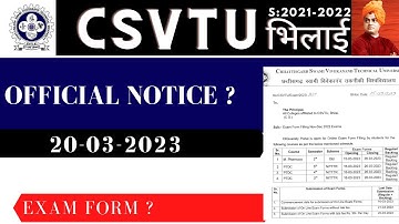 🔔EXAM FORM FOR -M.Tech/PTDC/M.Pharma | CSVTU