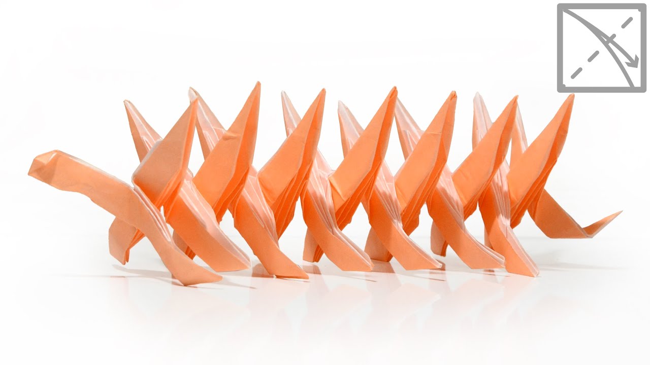 Origami Hallucigenia Tutorial with Diagrams